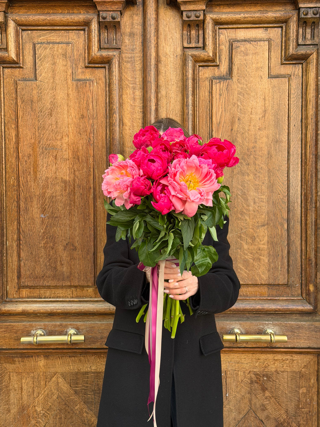 Bouquet of pink peonies